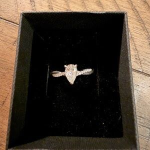 Teardrop Moissanite Engagement Ring
